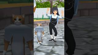 Cute Cat and A Girl Tuko ta ta 🤩#shorts_ #sakuraschoolsimulator #shorts_ #viralvideo