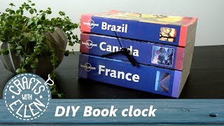 DIY Book Clock from Old Travel Books