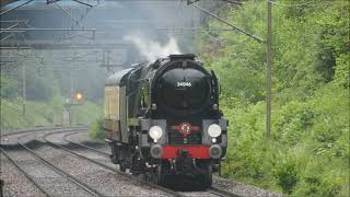 Double Steam in Cheshire 34046 Braunton and 7029 Clun Castle.