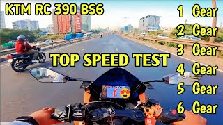 KTM RC 390 BS6 Top Speed Test 😱 || 1st 2Nd 3Rd 4th 5th 6th Gear 😍 || Rc 390 Gear Challenge ❤️