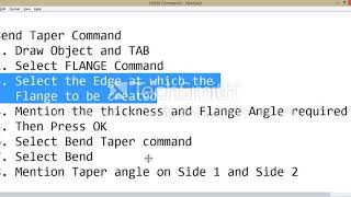 Normal Cutout and Bend Command in Unigraphics Sheet Metal