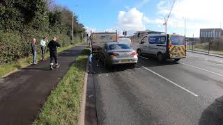 Car Ploughs Into back of lorry.