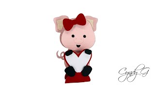 Pig Slice Valentine Card SVG Assembly Tutorial