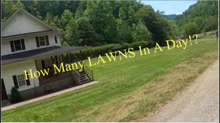 Record Lawns Mowed In A Day/ How Many Did We Do??