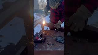 Maple syrup evaporator weld up! #asmr #asmrsounds #welding #maplesyrup