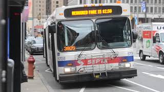 SEPTA - 2003 New Flyer D40LF #5708 at 15th and Market Street