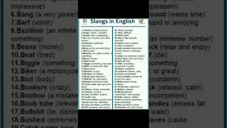 Slangs in English || Learn English Speaking || #shorts #learnenglish