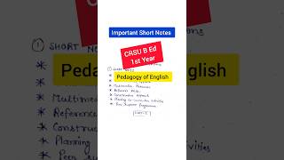 b ed pedagogy of english important short question #crsu #bedtoppers #shorts