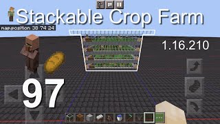 Minecraft Bedrock Tutorials(97) - How to build a Stackable Crop Farm (300 Subs Special) (1.16.210)