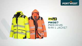 Portwest PW3 Hi-Vis 5-in-1 Jacket (PW367)