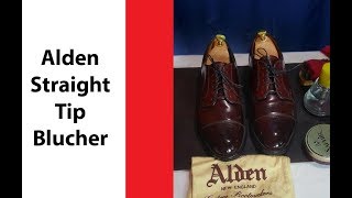 ASMR Shoe Shine Alden Straight Tip Blucher Binaural Mic