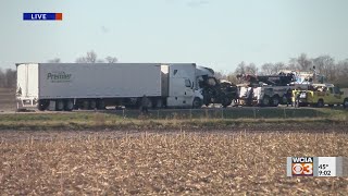 Part of I-74 west closed after three-vehicle crash