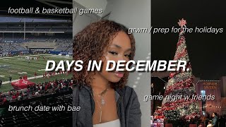 days in december | football & basketball games, brunch date💕, game night, grwm | DAVINE RILEY