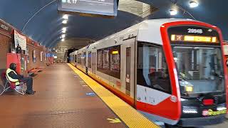 (New LRV Testing) SF Muni: Siemens LRV4 #2121 + #2094 at West Portal Station