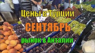 Цены в Турции, обзор цен на рынке в Анталии осенью (СЕНТЯБРЬ), овощи и фрукты - YouTube