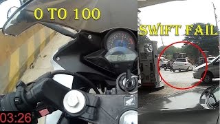 0 to 100 Honda CBR 250R ABS  | Swift Fail