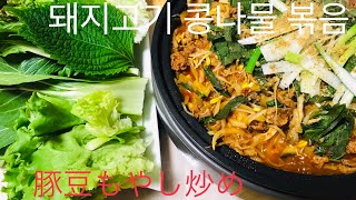 ピリ辛豚肉と豆もやし炒め(돼지고기콩나물 볶음)