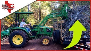 Can I Unload a 20ft Trailer In 1 load With This John Deere 4 Family & Grapple? East Texas Homestead