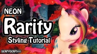 My Little Pony: Rarity Neon Beach Hair Styling Tutorial MLP