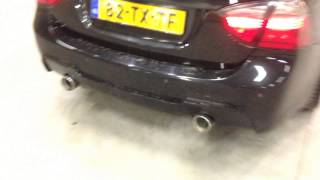 Exhaust sound BMW 335i with BMS 3'' catless downpipes, no cats, no resonator, performance muffler