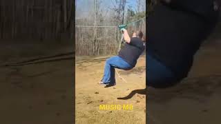 HEAVYWEIGHT ZIPLINE FALLING ON GROUND FUNNY LADY VIDEO #zipline #ladygaga #funny #viral #trending