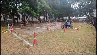 bajaj pulsar mania 2.0 stunt program in Bankura Christian college.