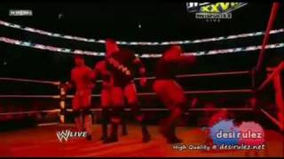 Worlds Largest  Double Chokeslam To Eziekel Jackson By Big Show And Kane