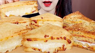 ASMR * CRUNCHY * CHEESE SANDWICH MUKBANG 바삭한 트리플 치즈 샌드위치 먹방 CREAM eating sounds