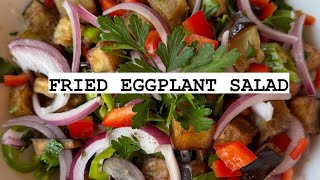 Fried eggplant salad