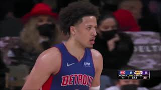 Cade Cunningham crashes into Halsey during the Lakers vs Pistons - NBA