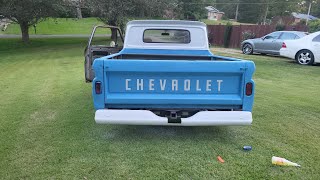 Painting the letters on my 1965 C10 tailgate