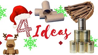 4 MANUALIDADES NAVIDEÑAS con MATERIAL RECICLADO 🎅🎄🌟 Adornos navideños faciles