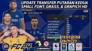 EA FIFA23 PES PPSSPP UPDATE TEXTURES 0.04, TRANSFER PUTARAN KEDUA, FONT SMALL,FACE, &GRAPICH HD