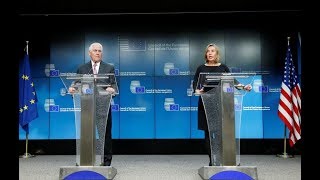 In Brussels, Tillerson offers EU strong U S  support