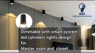 Led cylinder light | Smart LED Cylinder Lights for Master Room Dimmable  & Closet #ledlights #viral