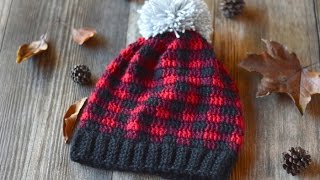 Crochet Plaid Slouchy Hat Video Tutorial