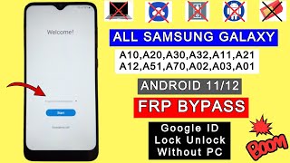 Samsung A10,A20,A32,A50,A70,A02,A04,A03 FRP Bypass Android 11/12 Google Account Bypass After Restore