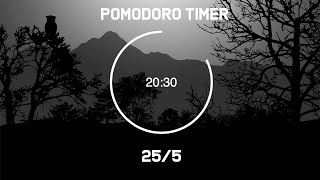 25 minute timer - Pomodoro timer - 4 x 25 min - with piano