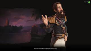 Civilization 6 Pedro II of Brazil Declare War Cutscene