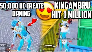 Kingambru hit 1 million subscribe || 50,000 uc new Arctic spin and create opning|| pubg mobiles