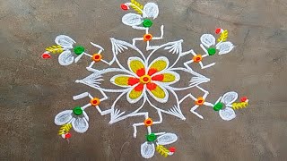 5x3 dots vinayaka chavithi rangoli|ganesh chaturthi rangoli|festival rangoli