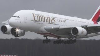 ПОСАДКА ГИГАНТА Airbus А380 с долгим реверсом @Russpotter