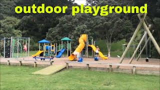 Outdoor Playground Fun for Children - Muriwai Beach New Zealand