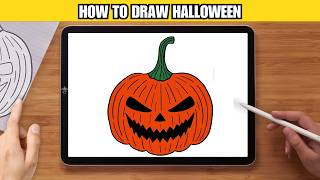 How to draw Pumpkin | Halloween | HVORDAN TEGNE | Step by Step