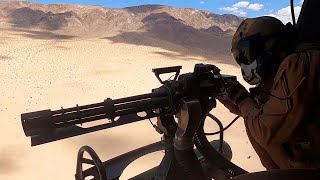 M134/GAU-17 MINIGUN IN ACTION on USMC UH-1Y Venom Helicopter Close Air Support Training