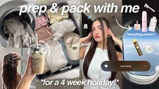 PACK & PREP WITH ME FOR 4 WEEKS IN POLAND ✈️🧳🚿 apartment reset, everything shower, work