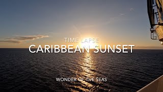 Caribbean Sunset Royal Caribbean Wonder of the Seas Time Lapse