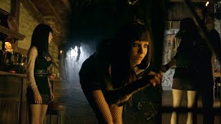 Ksenia Solo looks great in a miniskirt and black fishnet pantyhose - Lost Girl s03e06