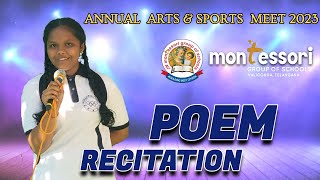 Art and Sports Meet 2023 | Telugu Poem| Montessori High School| Valigonda