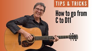 How to go from C to D11 on guitar | Beginner guitar